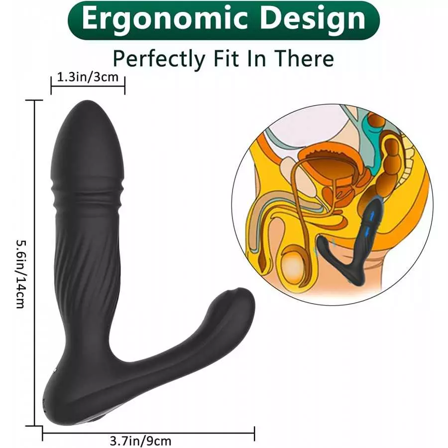 Prostate Massager Anal Vibrator Butt Plug, VOBJOY Sex Toys Vibrator with 26ft Remote Control 10 Modes Anus Adult Sensory Toys Ma