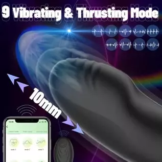 Thrusting Anal Vibrator Butt Plug with APP & Remote Control, Vibrating Anal Plug Prostate Massager with 9 Thrusting & Vibration Thrusting Anal Vibrator Butt Plug with APP & Remote Control, Vibrating Anal Plug Prostate Massager with 9 Thrusting & Vibration
