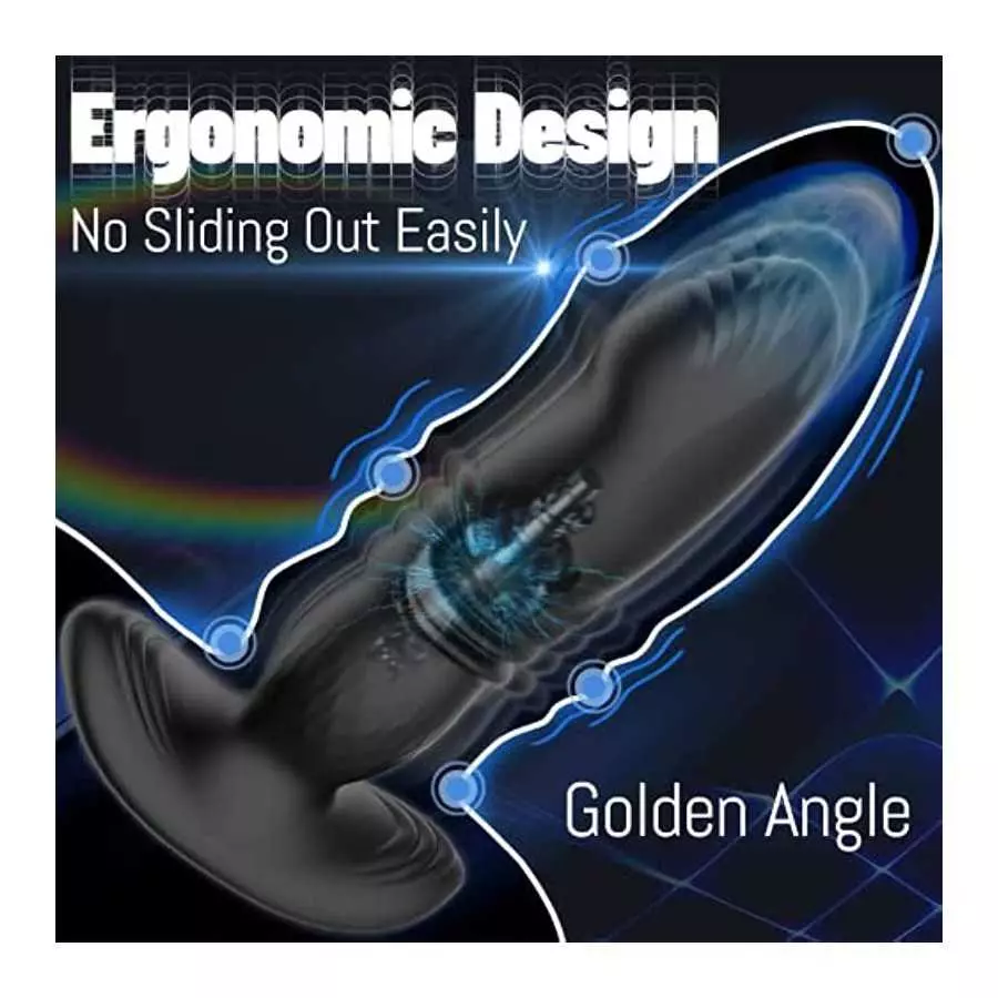 Thrusting Anal Vibrator Butt Plug with APP & Remote Control, Vibrating Anal Plug Prostate Massager with 9 Thrusting & Vibration 