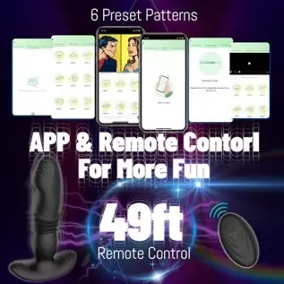Thrusting Anal Vibrator Butt Plug with APP & Remote Control, Vibrating Anal Plug Prostate Massager with 9 Thrusting & Vibration Thrusting Anal Vibrator Butt Plug with APP & Remote Control, Vibrating Anal Plug Prostate Massager with 9 Thrusting & Vibration