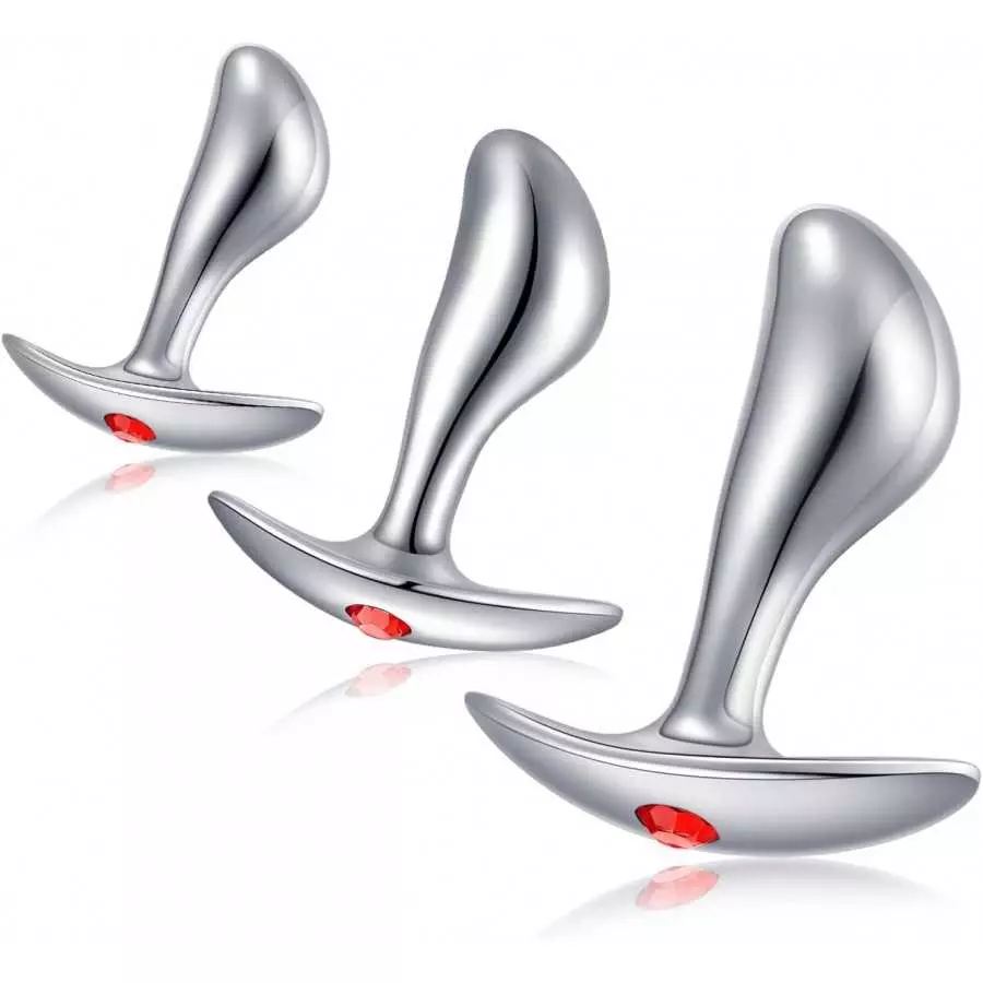 Anal Plugs Luxury Jewelry 3pcs Trainer Kit Butt Plugs with Flared Base Prostate Massage Stimulation Sex Toys for Women Men Begin Anal Plugs Luxury Jewelry 3pcs Trainer Kit Butt Plugs with Flared Base Prostate Massage Stimulation Sex Toys for Women Men Begin