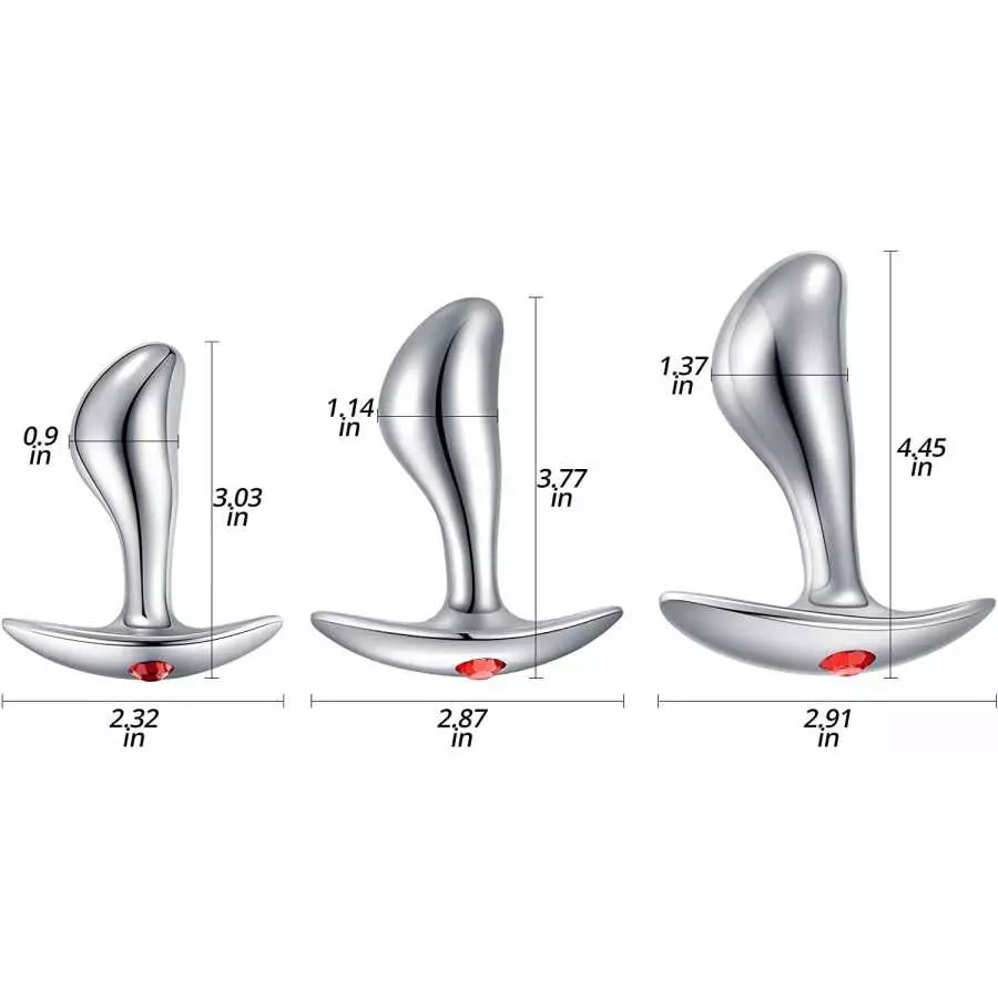 Anal Plugs Luxury Jewelry 3pcs Trainer Kit Butt Plugs with Flared Base Prostate Massage Stimulation Sex Toys for Women Men Begin