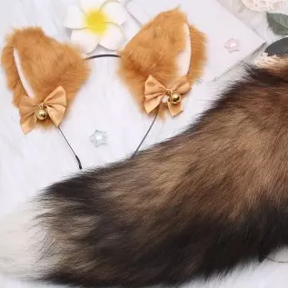 AKStore Fox Tail Anal Butt Plug Sex Toys for SM & Cospaly (Black-White + Ear) AKStore Fox Tail Anal Butt Plug Sex Toys for SM & Cospaly (Black-White + Ear)