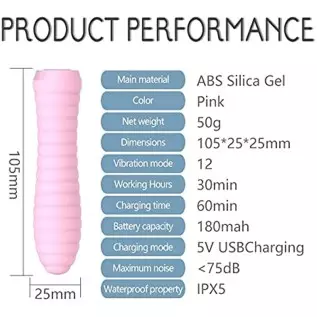 Mini Silicone Vibrating Bullet for Women Pleasure Personal Nipple Clitorals Stimulator Anal Plug with 12 Vibration Modes Vaginal