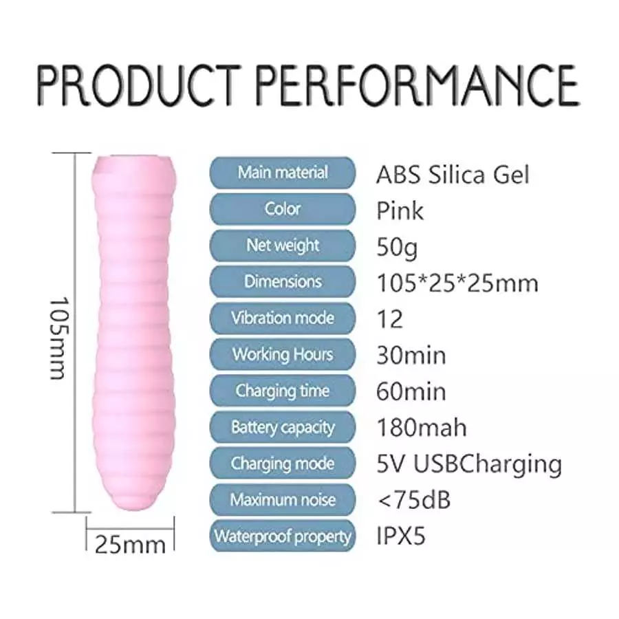 Mini Silicone Vibrating Bullet for Women Pleasure Personal Nipple Clitorals Stimulator Anal Plug with 12 Vibration Modes Vaginal