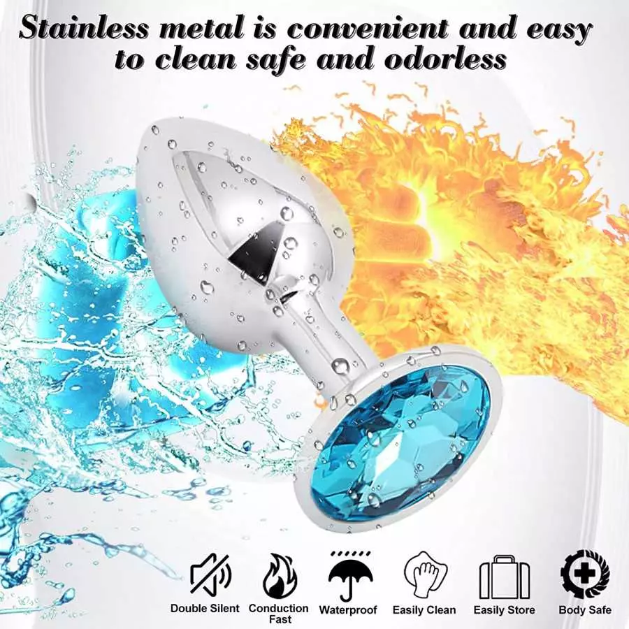 Stainless Steel Anal Plug Butt Toys Luxury Jewelry Design Fetish Anal Sex Trainer Expanding Butt Plugs S&M Adult Gay Woman Man S