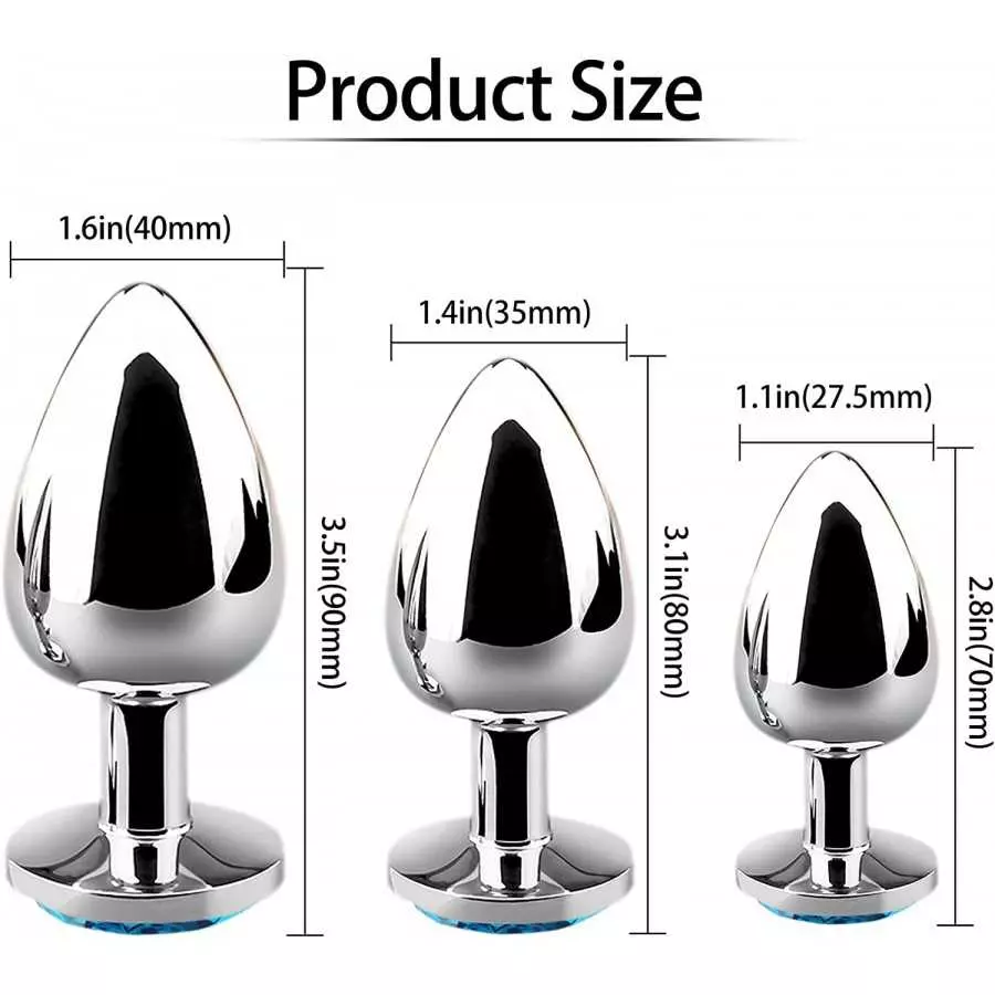 Stainless Steel Anal Plug Butt Toys Luxury Jewelry Design Fetish Anal Sex Trainer Expanding Butt Plugs S&M Adult Gay Woman Man S