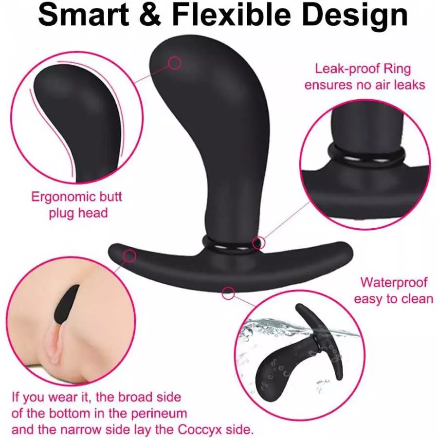Inflatable Silicone Anal Plug for Women Men Couples, Separable Inflated Butt Plug for Outside Wear, Swelling Anal Toys for Anus 