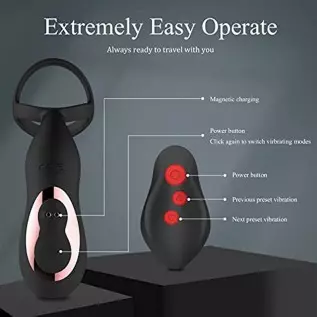 4 in 1 Anal Vibrator Prostate Massagers with 360° Rotating Anal Butt Plug Stimulator and Cock Rings, Remote Control 7 Rotating S 4 in 1 Anal Vibrator Prostate Massagers with 360° Rotating Anal Butt Plug Stimulator and Cock Rings, Remote Control 7 Rotating S