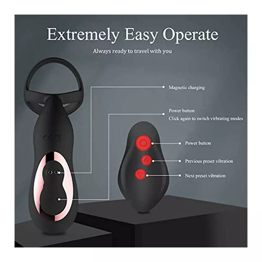 4 in 1 Anal Vibrator Prostate Massagers with 360° Rotating Anal Butt Plug Stimulator and Cock Rings, Remote Control 7 Rotating S