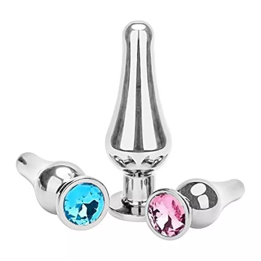 Anal Plug Anal Trainer Kit, Greatlevel Tapered Metal Jeweled Fetish Jewelry Butt Plug Anal Sex Toys Women Men Couples Lover (3PC Anal Plug Anal Trainer Kit, Greatlevel Tapered Metal Jeweled Fetish Jewelry Butt Plug Anal Sex Toys Women Men Couples Lover (3PC