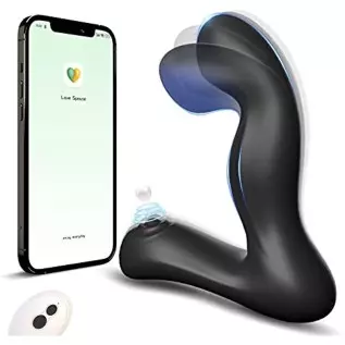 Prostate Massager Anal Vibrator Adult Sex Toys for Men Women with Remote Control & APP Anal Butt Plug Quiet Wiggling,Pulsating 9