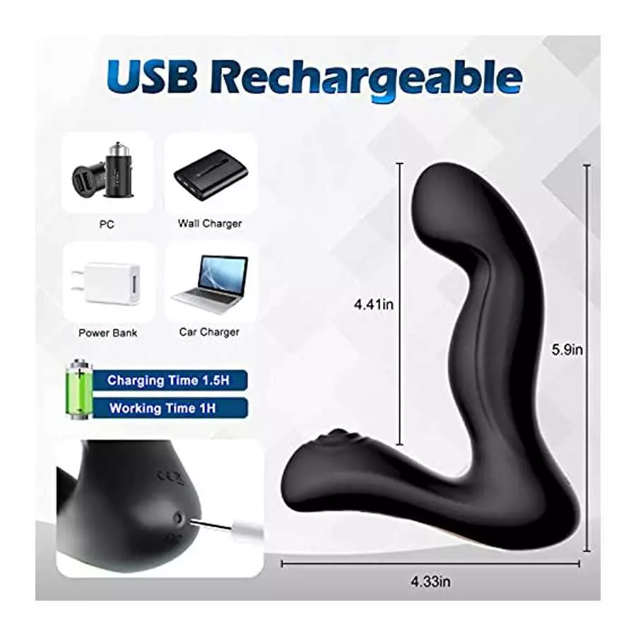 Prostate Massager Anal Vibrator Adult Sex Toys for Men Women with Remote Control & APP Anal Butt Plug Quiet Wiggling,Pulsating 9