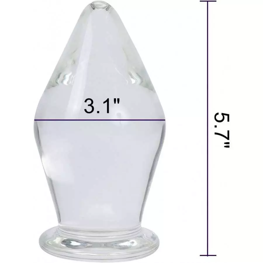 Epichao Huge Head Glass Butt Plug Crystal Anal Plug Bum Plug Bomb Plug Anal Trainer Anal Expander Training Sex Toy (XL)