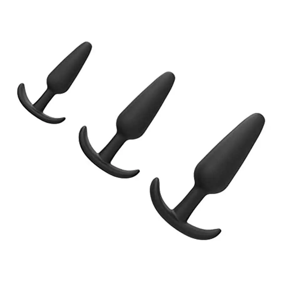 Cone Silicone Training Kit, DINGUS Three Different Sizes Silicone Cone Plug Training kit, Beginner to Advanced User Horn Base, L