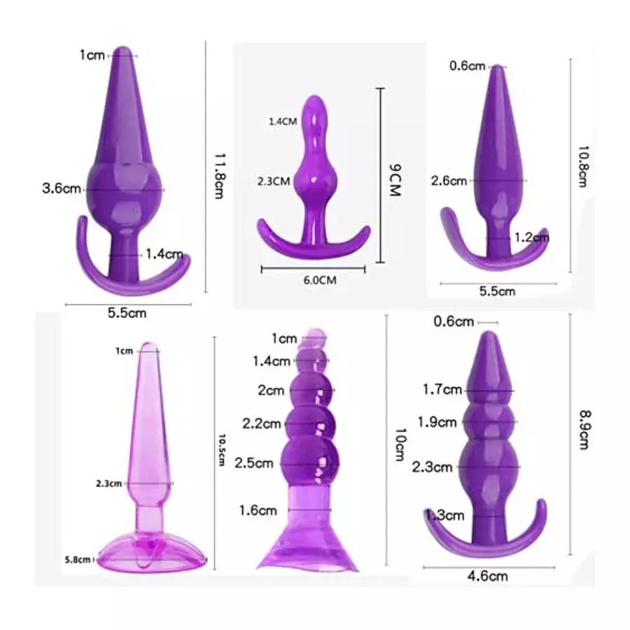 BAIWANg 17 in 1 Anal Plug Set Pleasure Plug Toy for Women Men Butt Plugs Stick Beginner Training Kit Anales Beads, Multicolor, X