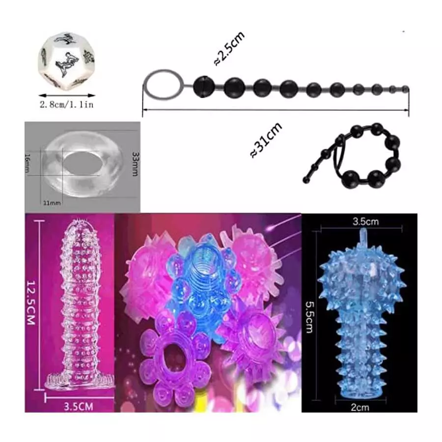 BAIWANg 17 in 1 Anal Plug Set Pleasure Plug Toy for Women Men Butt Plugs Stick Beginner Training Kit Anales Beads, Multicolor, X
