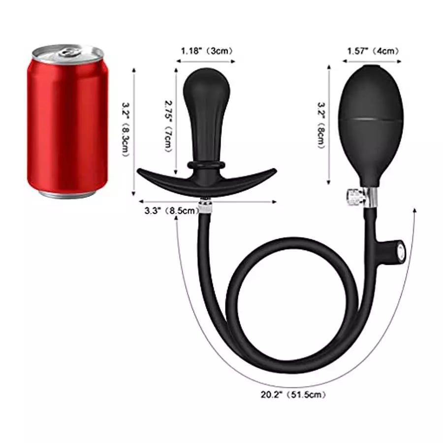 UTIMI Inflatable Butt Plug with Detachable Needle & Anal Sex Toys for Man and Women, Steel Ball Included