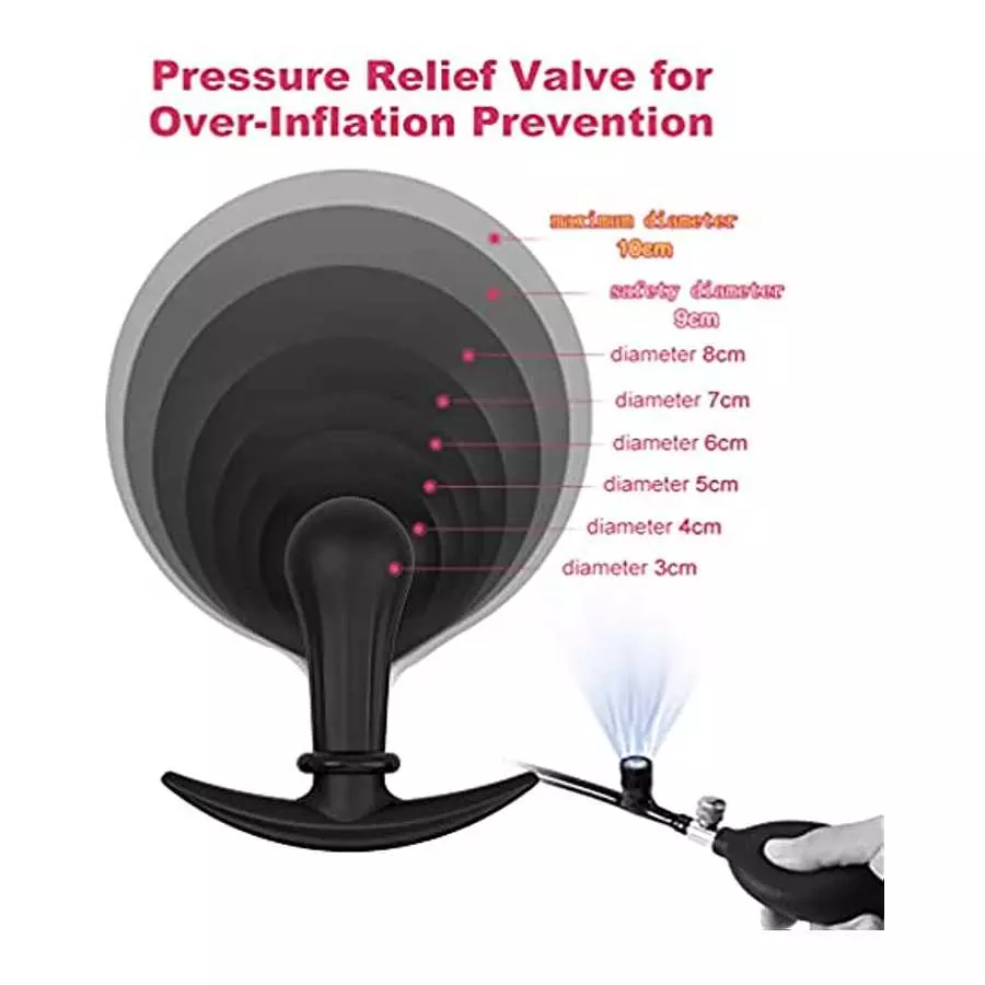 UTIMI Inflatable Butt Plug with Detachable Needle & Anal Sex Toys for Man and Women, Steel Ball Included