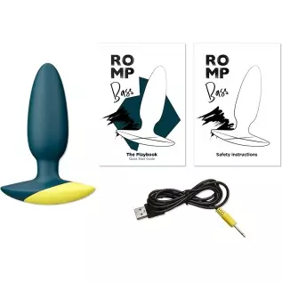ROMP Bass Vibrating Butt Plug - 4 Inch Silicone Anal Plug for Men Women Couples - 6 Intensity Levels for Prostate Stimulation - 