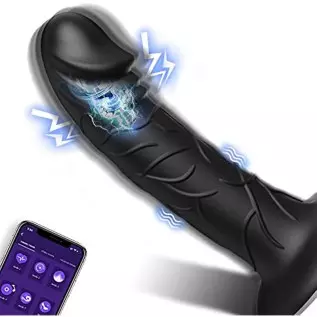 Vibrating Prostate Massager with Super Vibration Motor, Dildo Shaped Anal Vibrator with APP Intelligent Control, TIVINO G-spot V