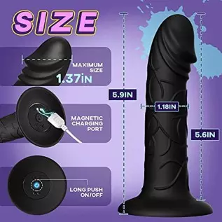 Vibrating Prostate Massager with Super Vibration Motor, Dildo Shaped Anal Vibrator with APP Intelligent Control, TIVINO G-spot V