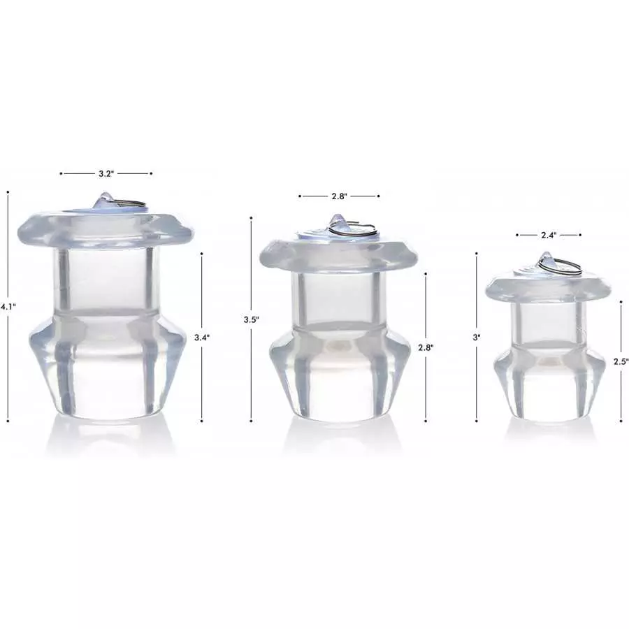 Master Series Ass Bung Clear Hollow Anal Dilator 4.1", Extra Large