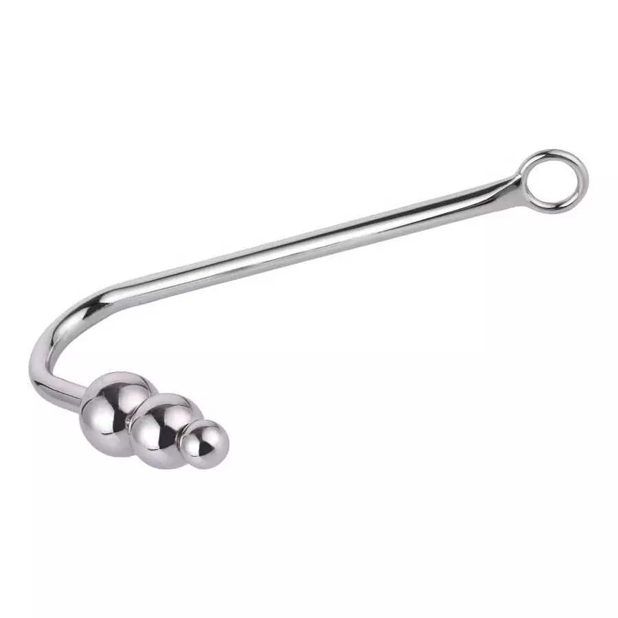 FST Stainless Steel Anal Hook, Buttplug Hook with 3 Interchangeable Heart Balls Anal Sex Toys for Couple Gay Lesbian