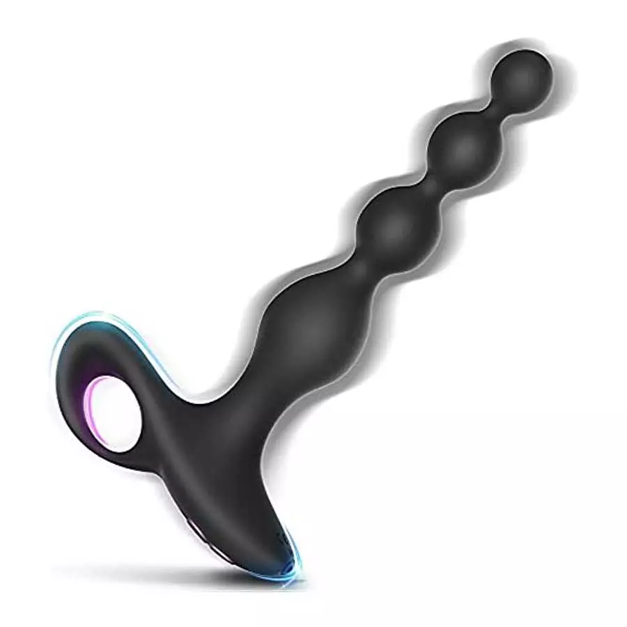 Vibrating Anal Beads Butt Plug, Rechargeable Silicone Anal Vibrator with 10 Vibration Modes Graduated Design Waterproof Prostate Vibrating Anal Beads Butt Plug, Rechargeable Silicone Anal Vibrator with 10 Vibration Modes Graduated Design Waterproof Prostate