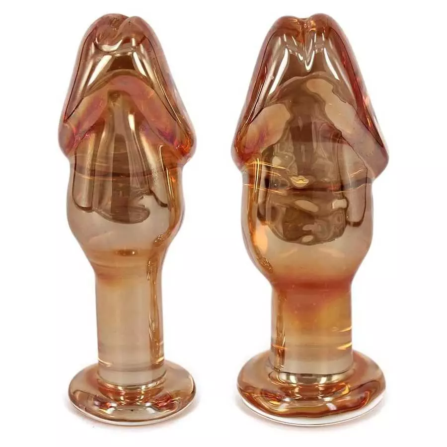 Eastern Delights Glass Pleasure Penis Wand Dildo, Anal Sex Toy Butt Plugs (S)