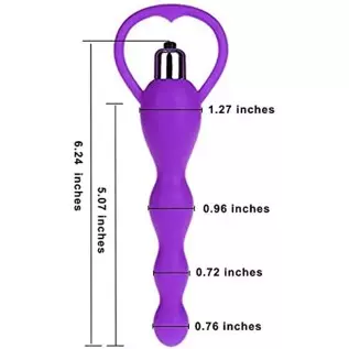 Vibrating Anal Beads Butt Plug, Graduated Design Silicone Anal Vibrator Waterproof G-spot Anal Sex Toy for Men, Women and Couple