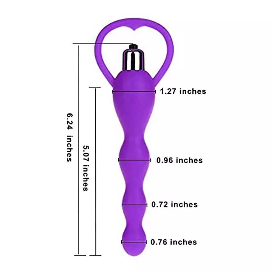 Vibrating Anal Beads Butt Plug, Graduated Design Silicone Anal Vibrator Waterproof G-spot Anal Sex Toy for Men, Women and Couple