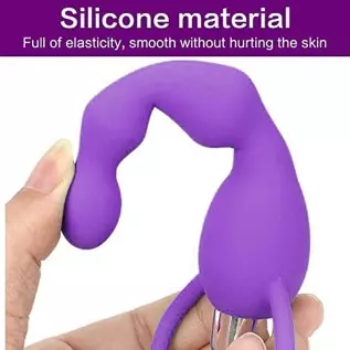 Vibrating Anal Beads Butt Plug, Graduated Design Silicone Anal Vibrator Waterproof G-spot Anal Sex Toy for Men, Women and Couple