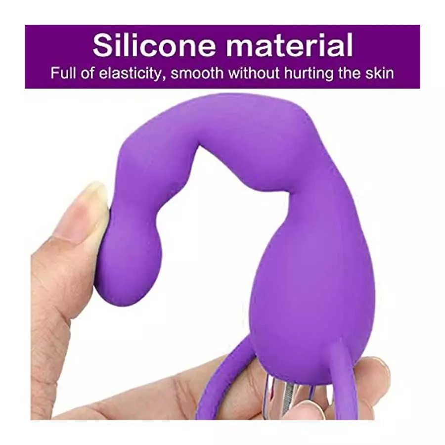 Vibrating Anal Beads Butt Plug, Graduated Design Silicone Anal Vibrator Waterproof G-spot Anal Sex Toy for Men, Women and Couple