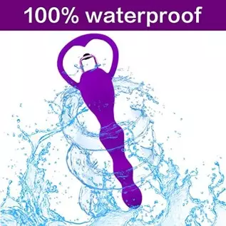 Vibrating Anal Beads Butt Plug, Graduated Design Silicone Anal Vibrator Waterproof G-spot Anal Sex Toy for Men, Women and Couple