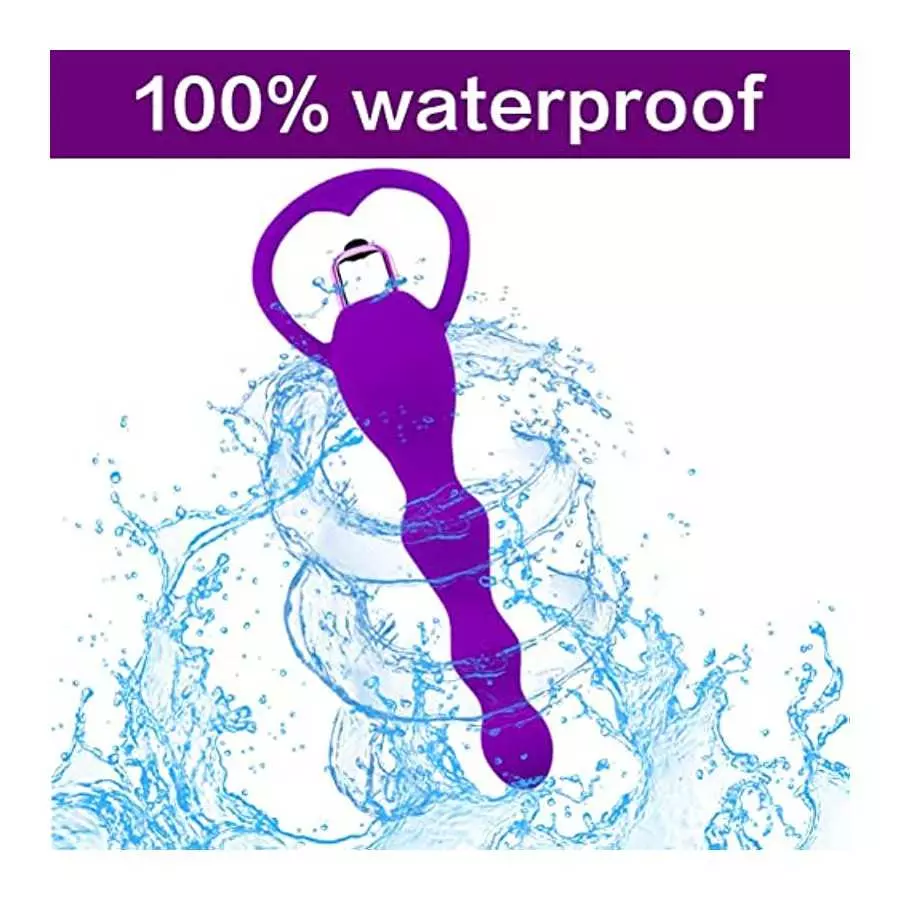 Vibrating Anal Beads Butt Plug, Graduated Design Silicone Anal Vibrator Waterproof G-spot Anal Sex Toy for Men, Women and Couple