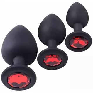 Anal Plug Set 3 Pcs – Jewel Butt Plug – Anal Sex Toys – Silicone But Plug for Men & Women, Anal Plugs Trainer – Gay Sex Toys Sex
