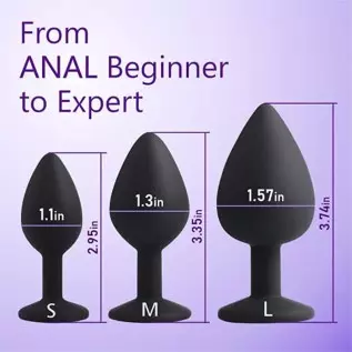 Anal Plug Set 3 Pcs – Jewel Butt Plug – Anal Sex Toys – Silicone But Plug for Men & Women, Anal Plugs Trainer – Gay Sex Toys Sex