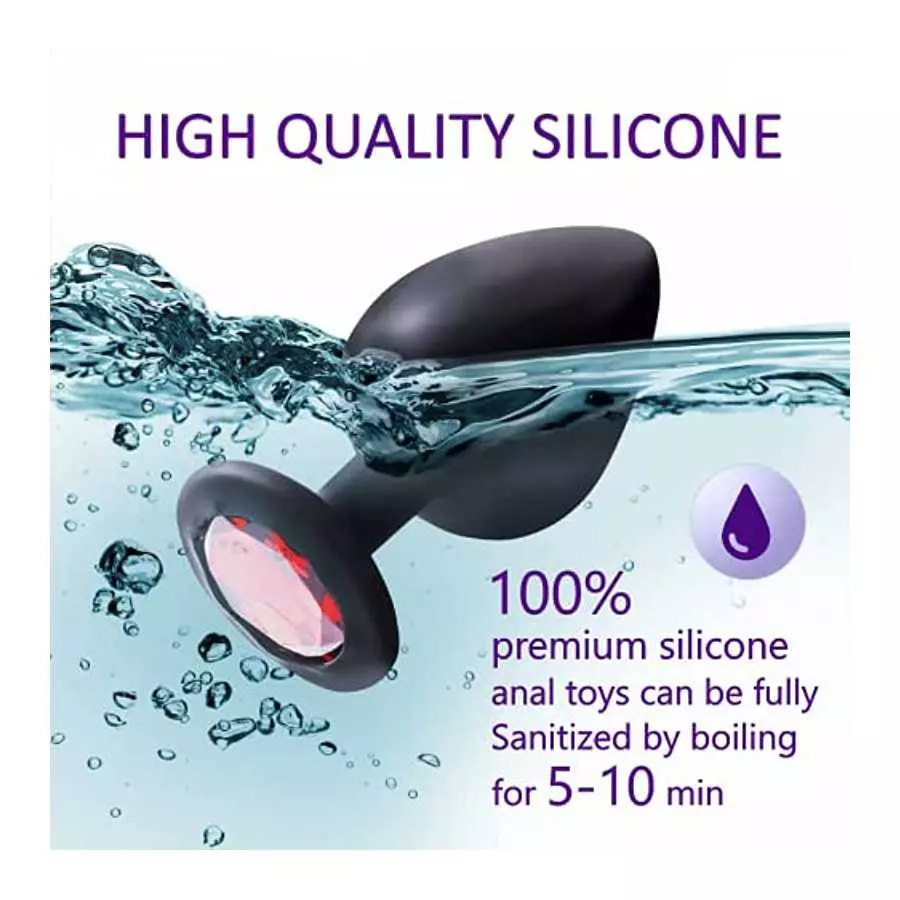 Anal Plug Set 3 Pcs – Jewel Butt Plug – Anal Sex Toys – Silicone But Plug for Men & Women, Anal Plugs Trainer – Gay Sex Toys Sex