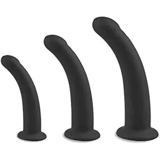 FST Anal Plug Trainer Kit,3 Piece Strap-on Harness Dildos with Strong Suction Cup Prostate Massage G-Spot Stimulation Butt Plug 