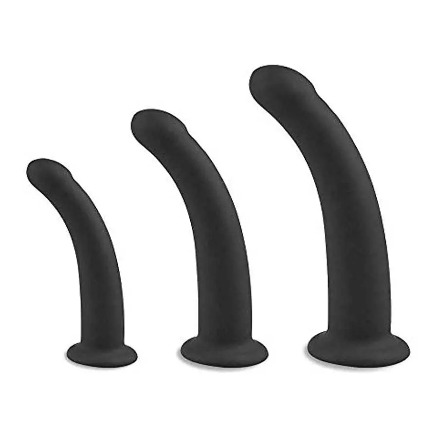 FST Anal Plug Trainer Kit,3 Piece Strap-on Harness Dildos with Strong Suction Cup Prostate Massage G-Spot Stimulation Butt Plug 