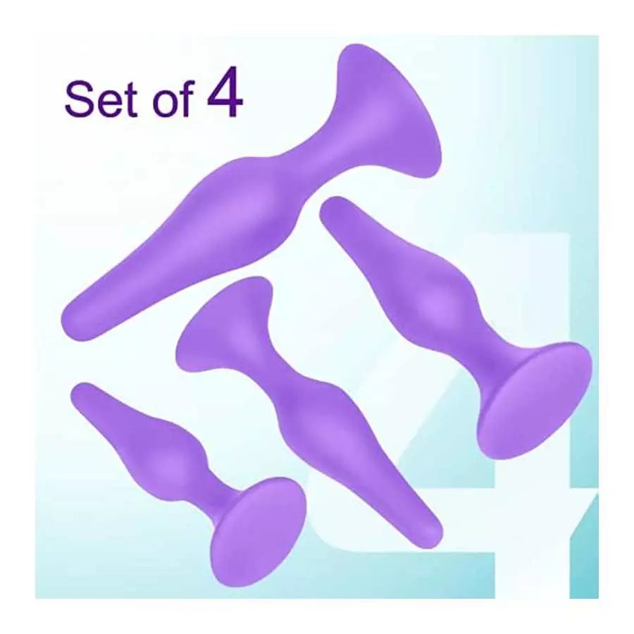 Anal Plug Training Set - Silicone Anal Sex Toys for Beginners and Advanced - Anal Butt Plugs Starter Kit for Women and Men - 3 P