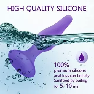 Anal Plug Training Set - Silicone Anal Sex Toys for Beginners and Advanced - Anal Butt Plugs Starter Kit for Women and Men - 3 P