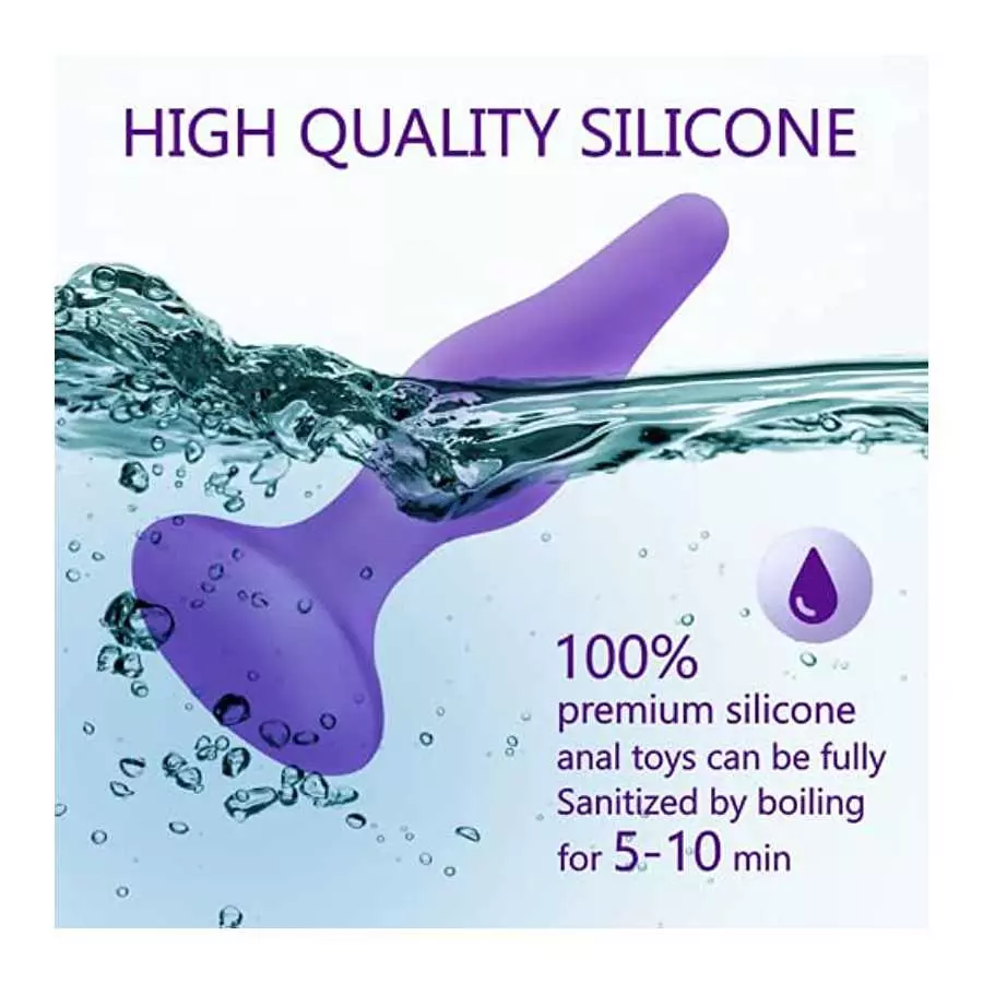 Anal Plug Training Set - Silicone Anal Sex Toys for Beginners and Advanced - Anal Butt Plugs Starter Kit for Women and Men - 3 P