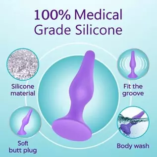 Anal Plug Training Set - Silicone Anal Sex Toys for Beginners and Advanced - Anal Butt Plugs Starter Kit for Women and Men - 3 P