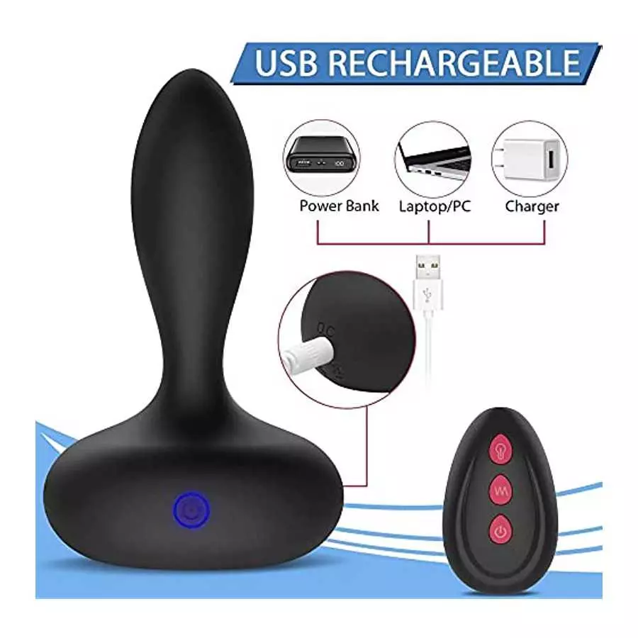 Vibrating Inflatable Anal Butt Plug Vibrator Prostate Massager Stimulator Multi-Speed Vibrations Waterproof Sex Toys for Men Gay