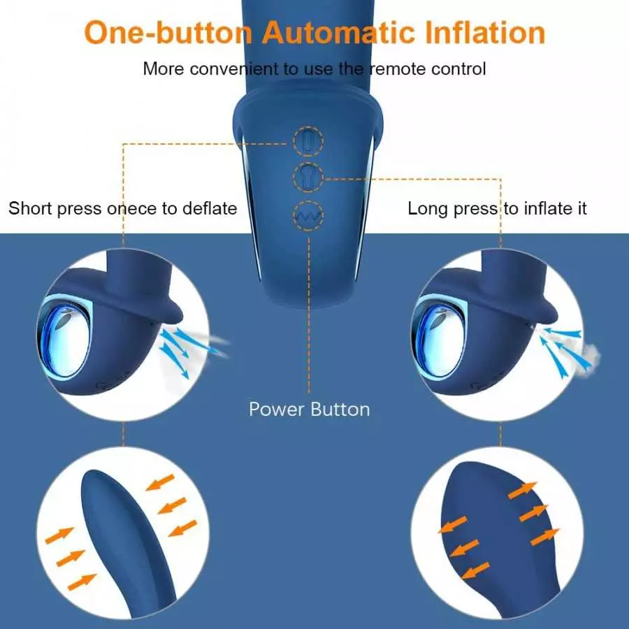 G-spot Anal Vibrator Automatic Inflatable Prostate Massager Sex Toys - Adorime Rechargeable Silicone Vibrating Butt Plug Expansi