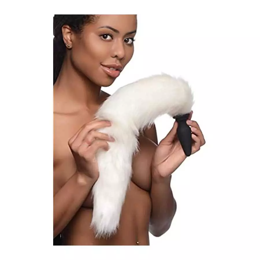 Tailz Snap-On Anal Plug with 3 Interchangeable Fox & Bunny Tails | Thick Furry Faux Fur Animal Tail for Women & Men | Adult Sex 