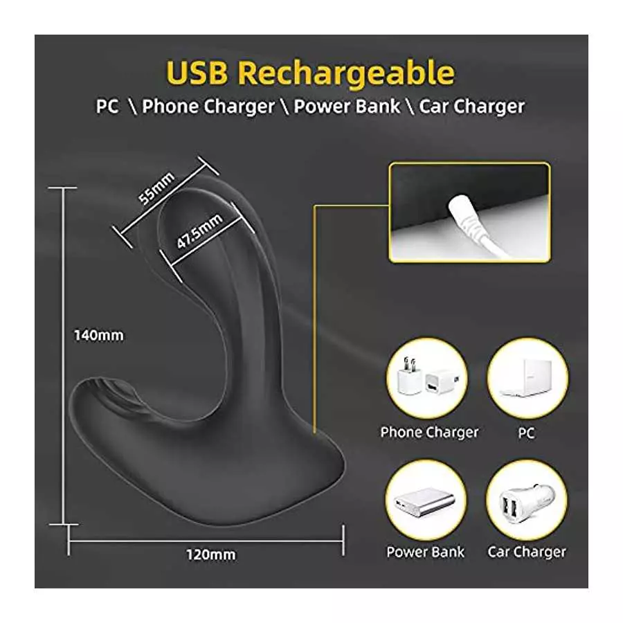 Automatic Inflatable Anal Vibrator with self-inflatable prostate massager, two-headed massage vibration and flapping, inflatable