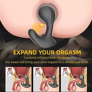 Automatic Inflatable Anal Vibrator with self-inflatable prostate massager, two-headed massage vibration and flapping, inflatable Automatic Inflatable Anal Vibrator with self-inflatable prostate massager, two-headed massage vibration and flapping, inflatable